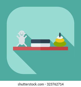 Flat modern design with shadow icons books