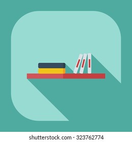 Flat modern design with shadow icons books