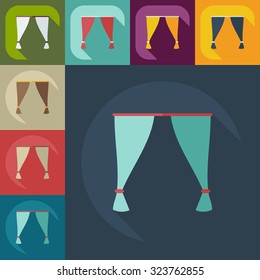 Flat modern design with shadow icons window
