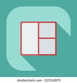 Flat modern design with shadow icons window