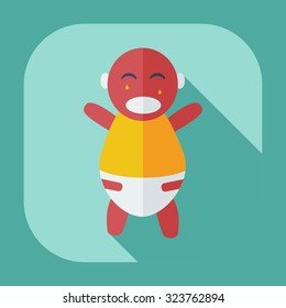 Flat modern design with shadow icons children