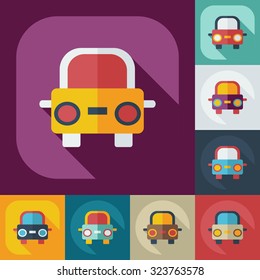 Flat modern design with shadow icons car