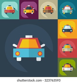 Flat modern design with shadow icons car