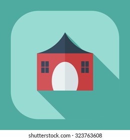 Flat modern design with shadow icons country house