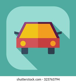 Flat modern design with shadow icons car