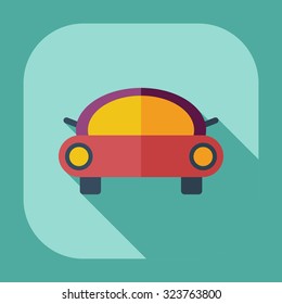 Flat modern design with shadow icons car