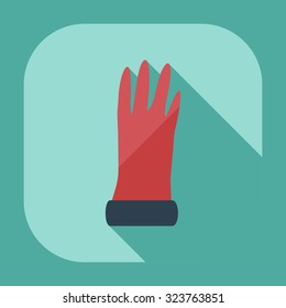 Flat modern design with shadow icons gloves