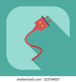 Flat modern design with shadow icons plug