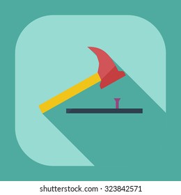 Flat modern design with shadow icons hammer