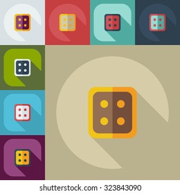 Flat modern design with shadow icons button