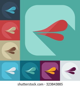 Flat modern design with shadow icons lips