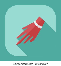 Flat modern design with shadow icons manicure