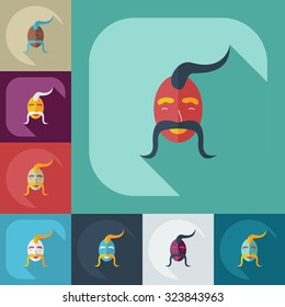 Flat modern design with shadow icons Kozak