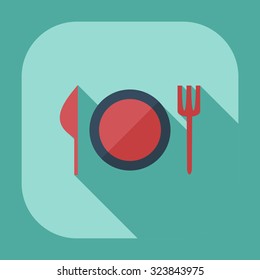 Flat modern design with shadow icons dishes