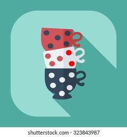 Flat modern design with shadow icons cup