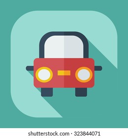 Flat modern design with shadow icons car