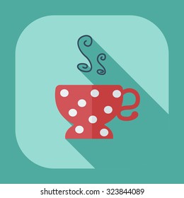 Flat modern design with shadow icons cup