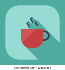 Flat modern design with shadow icons coffee