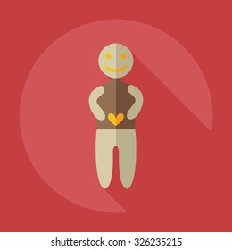 Flat modern design with shadow icons the human heart