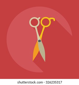 Flat modern design with shadow icons scissors