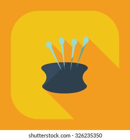 Flat modern design with shadow icons needle