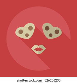 Flat modern design with shadow icons in love