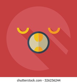 Flat modern design with shadow icons smiley yawning