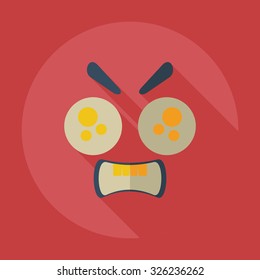 Flat modern design with shadow icons evil smiley
