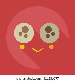 Flat modern design with shadow icons confused smiley