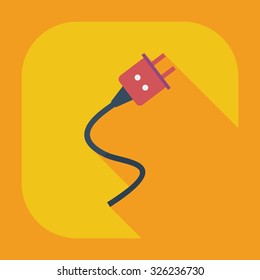 Flat modern design with shadow icons plug
