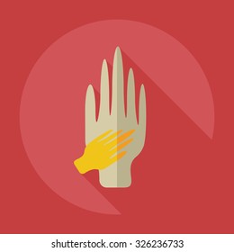Flat modern design with shadow icons arm in arm