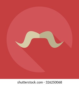 Flat modern design with shadow icons mustache