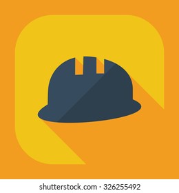 Flat modern design with shadow icons hard hat