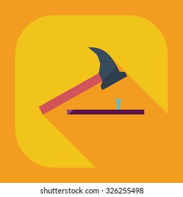 Flat modern design with shadow icons hammer