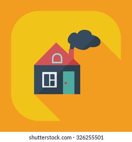 Flat modern design with shadow icons house