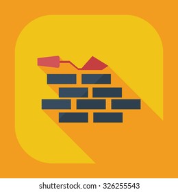 Flat modern design with shadow icons wall
