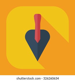 Flat modern design with shadow icons construction trowel