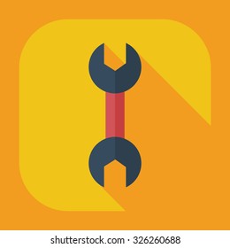 Flat modern design with shadow icons wrench