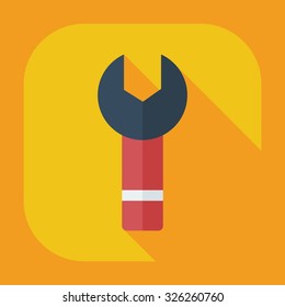 Flat modern design with shadow icons wrench