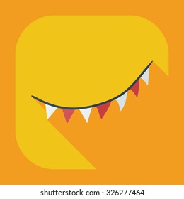 Flat modern design with shadow icons garland