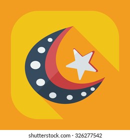 Flat modern design with shadow icons islam