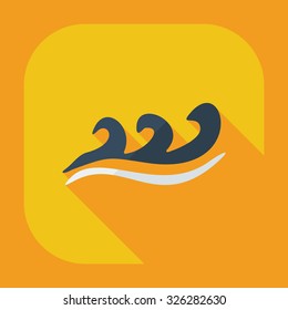 Flat modern design with shadow icons wave