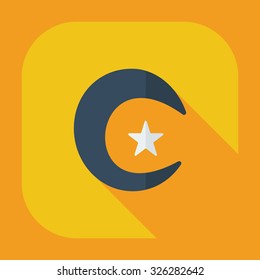 Flat modern design with shadow icons islam