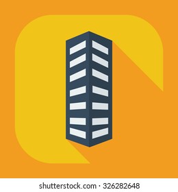 Flat modern design with shadow icons building