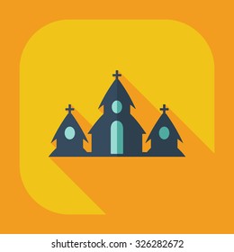 Flat modern design with shadow icons church