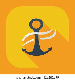 Flat modern design with shadow icons anchor