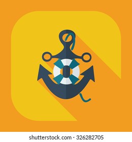 Flat modern design with shadow icons anchor