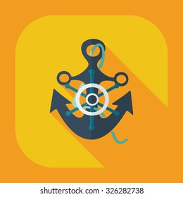 Flat modern design with shadow icons anchor
