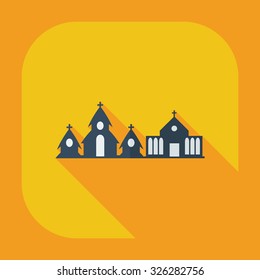 Flat modern design with shadow icons church