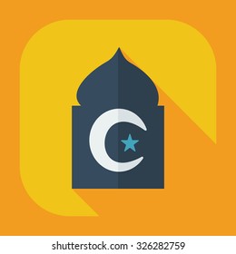 Flat modern design with shadow icons mosque